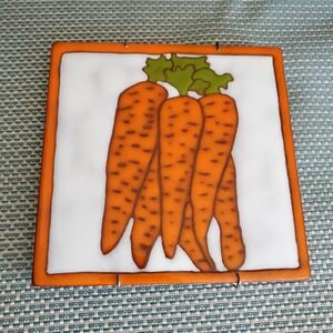 Vintage Trivet Carrot Art Tile